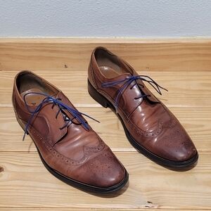 Men's Brown Dress ShoeLace Up Wingtip Brogues Oxford Aldo Size 13 Leather‎